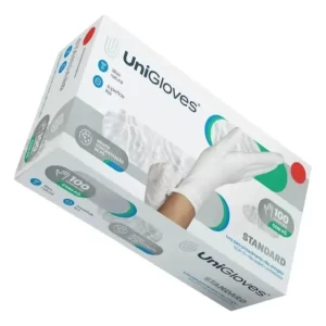Luva de látex Branca para procedimento não cirúrgico Standard (pouco pó) - UNIGLOVES