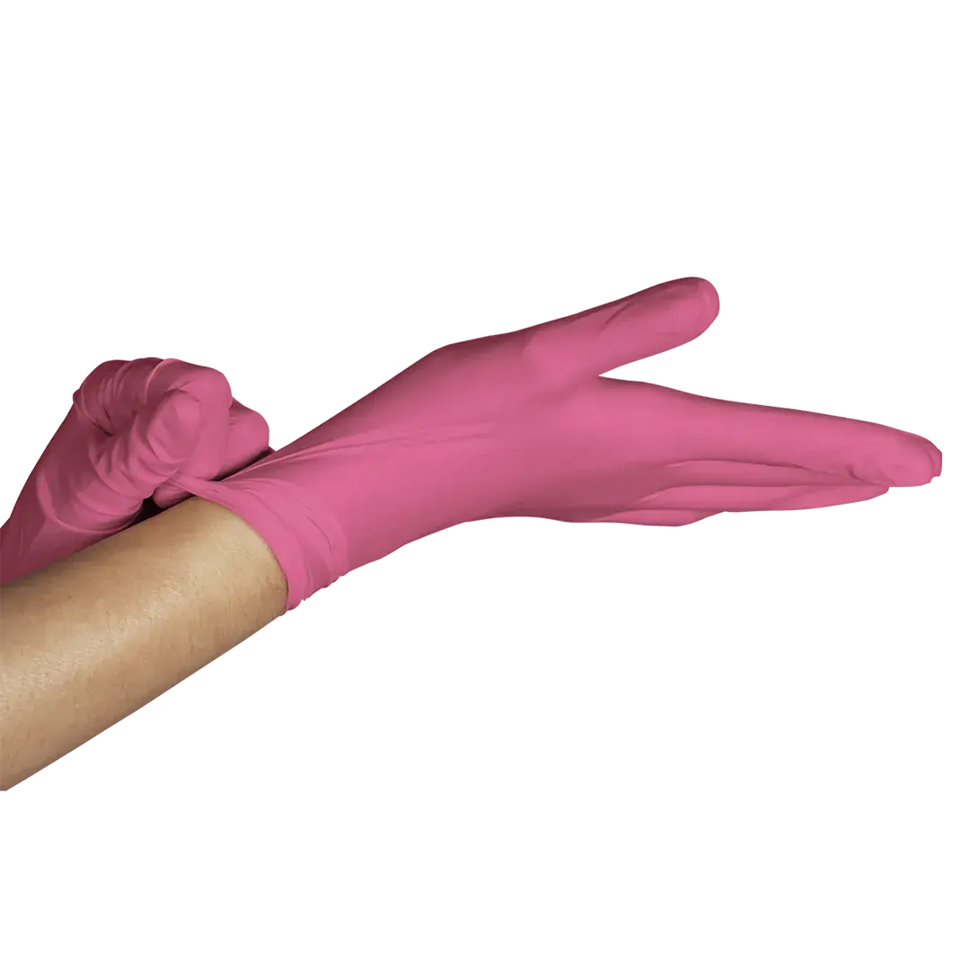 Luva de látex Rosa - Clássico Pink para procedimento não cirúrgico (pouco pó) - UNIGLOVES - Imagem 2