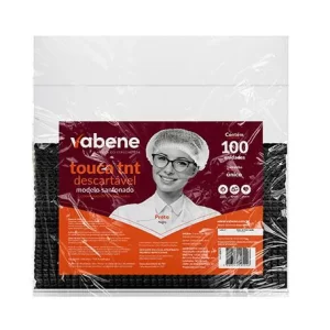 Touca Sanfonada TNT Preta Vabene - Pacote c/100 unidades.