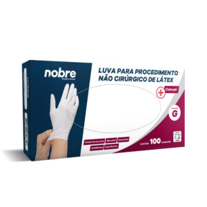 Luva látex c/pó p/ procedimento não cirúrgico c/ 100 un - Nobre