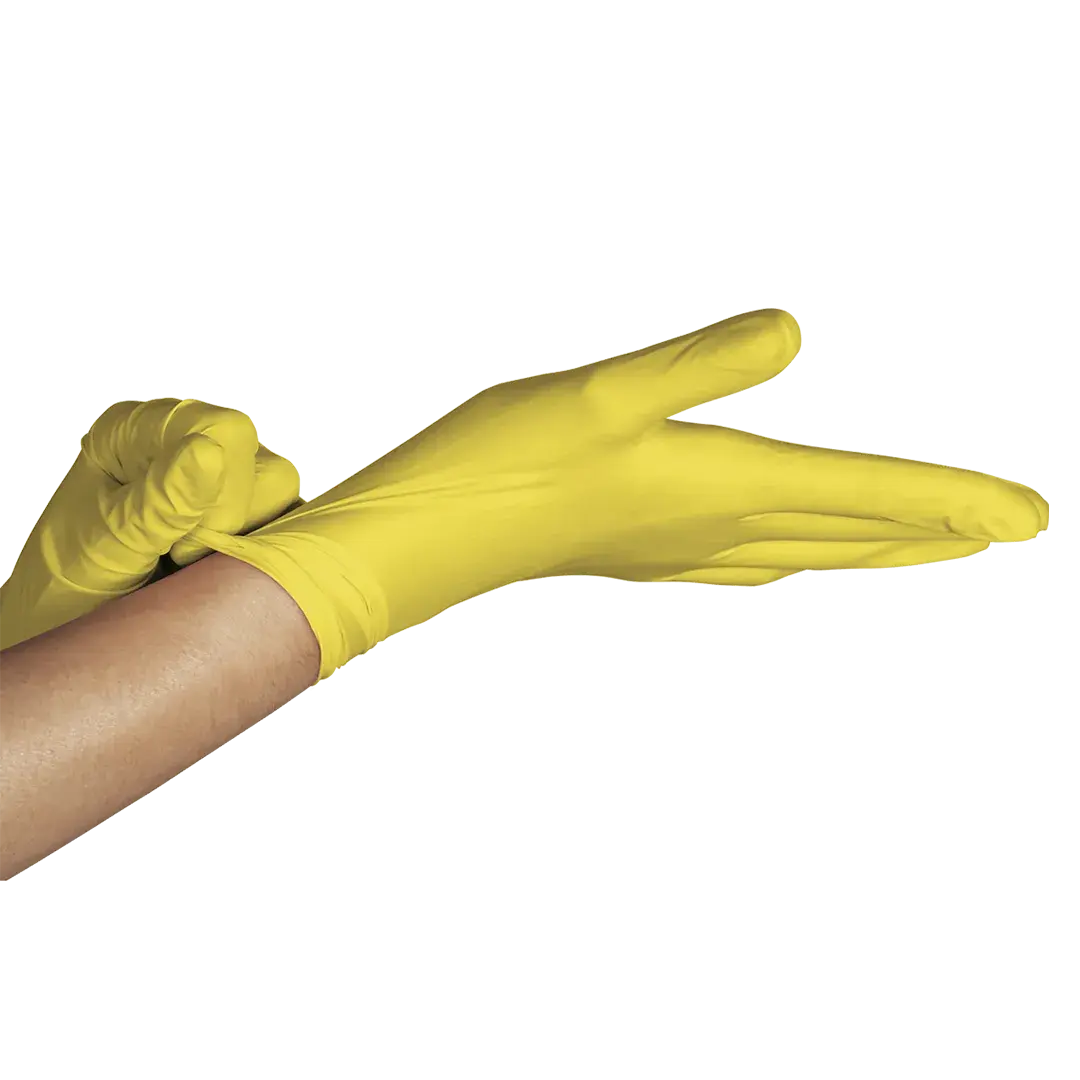 Luva de látex amarela - Clássico Yellow para procedimento não cirúrgico (pouco pó) - UNIGLOVES - Imagem 2