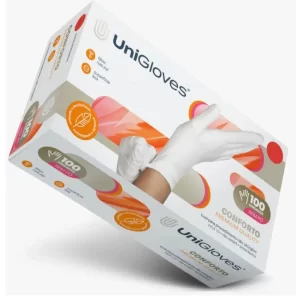 Luva de látex Lisa Branca para procedimento não cirúrgico (sem pó) - UNIGLOVES