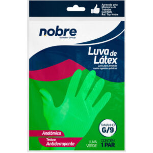 Luva de Borracha/Látex Slim - Verde - Nobre