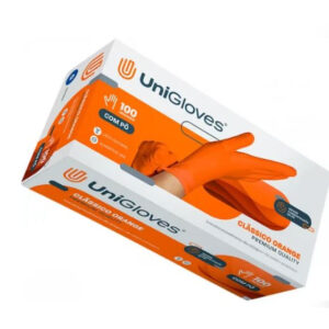 Luva de látex Laranja - Clássico Orange para procedimento não cirúrgico (pouco pó) - UNIGLOVES