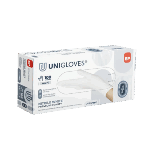 Luva Nitrílica Branca para procedimento não cirúrgico (sem pó) - UNIGLOVES