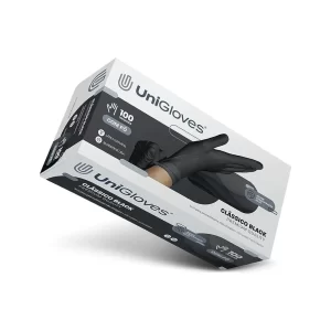 Luva de látex Preta - Clássico Black para procedimento não cirúrgico (pouco pó) - UNIGLOVES