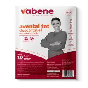 Avental TNT Manga Longa - Preto PCT C/10 UNIDADES.