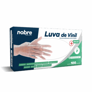 Luva vinil s/pó p/ procedimento não cirúrgico c/100unid. - Nobre