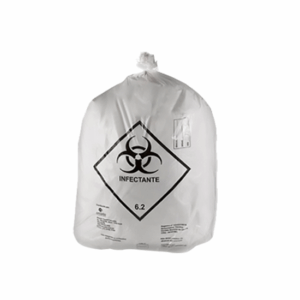 Saco plástico p/lixo hospitalar  15 litros - 39x58cm - branco - c/100 unid.